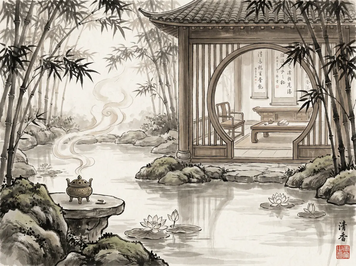 澳门新葡京水墨养生阁温泉池与竹林环绕的东方水疗中心